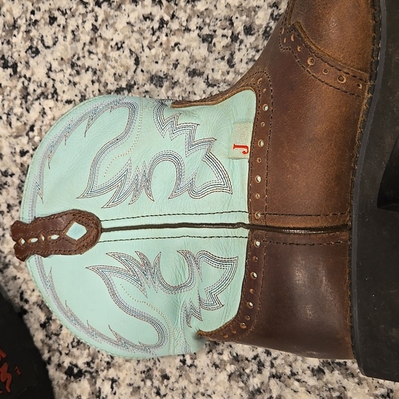 JUSTIN GYPSY CASUAL FOOT WITH BAY APACHE COWHIDE FOOT COWGIRL BOOTS. SIZE 8.5 - Picture 7 of 11